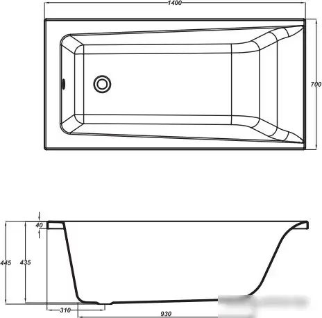 Ванна Cersanit Lorena 140x70 - фото товара