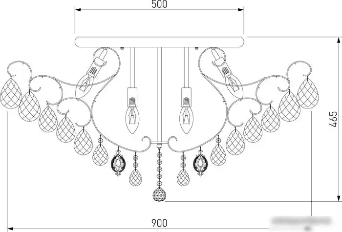 Припотолочная люстра Евросвет Crystal 10081/12 (золото/прозрачный хрусталь) – фото товара