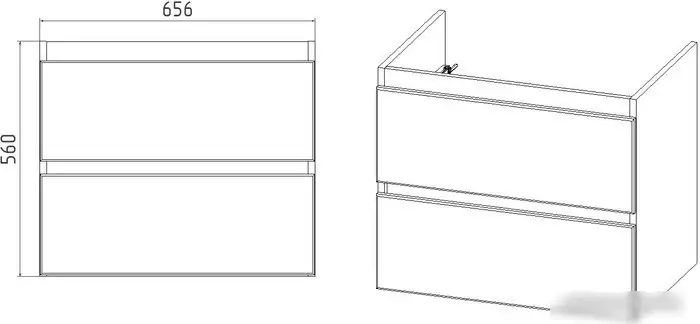 Viant Тумба под умывальник Мальта Como 70 VMAL70COBEL-T2YP – фото товара