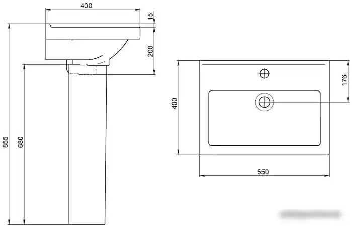 Умывальник Santeri Визит 55x40 1.3115.3.S00.11B.0 - фото товара