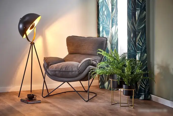 Интерьерное кресло Halmar Volker (темно-серый/черный) – фото товара