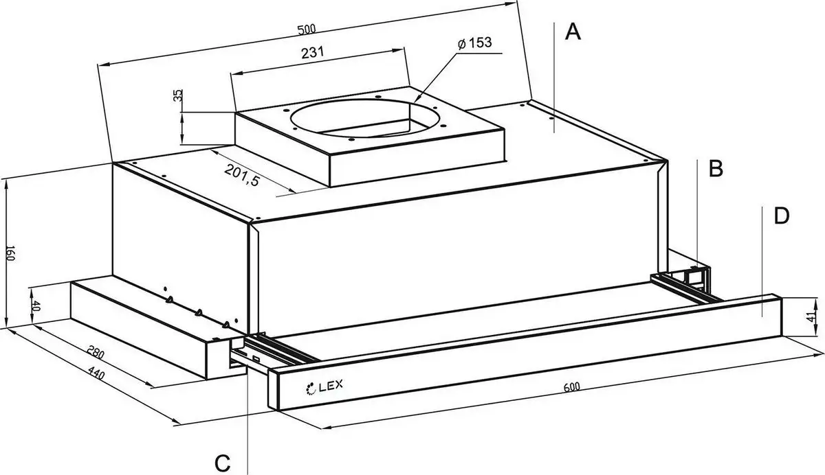 Кухонная вытяжка LEX Hermes G 600 White - фото товара