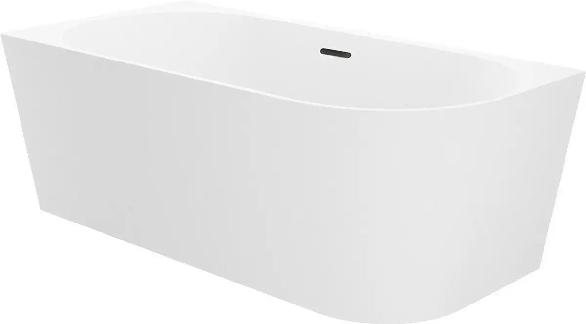 Ванна Wellsee Excellence Pro 180x80 28760803R (пристенная ванна (левая) белый глянец, экран, ножки, сифон-автомат матовый черный) - фото товара