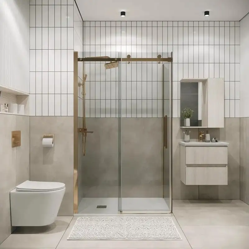 Душевая стенка Grossman Classic 90x195 200.K33.04.90.32.00 (золото сатин/стекло прозрачное) - фото товара