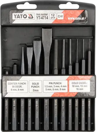 Набор зубил Yato YT-4714 (12 предметов) – изображение в каталоге
