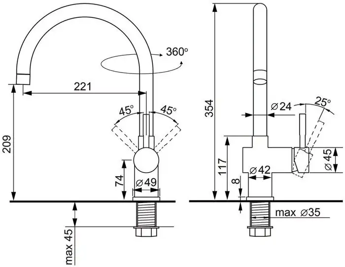 Смеситель Ulgran U-021 (309 Темно-серый) - фото товара