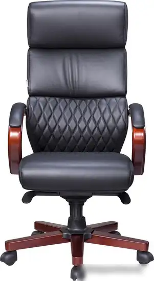 Кресло Everprof President Wood (экокожа, черный) – фото товара