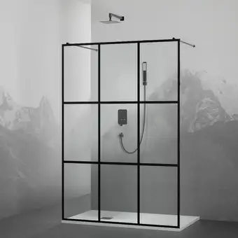 Душевая стенка RGW WA-018B 35101813-84 130 (черный/прозрачное стекло) - изображение в каталоге