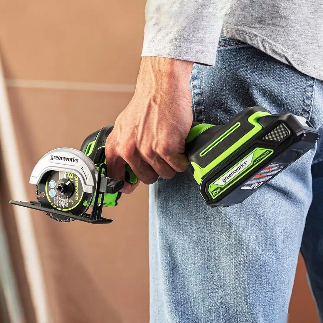 Угловая шлифмашина Greenworks GD24UCS 3402007 (без АКБ) – фото товара