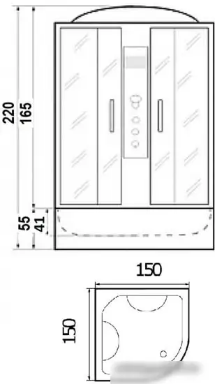 Душевая кабина River Temza 150/150/55 ТН - фото товара