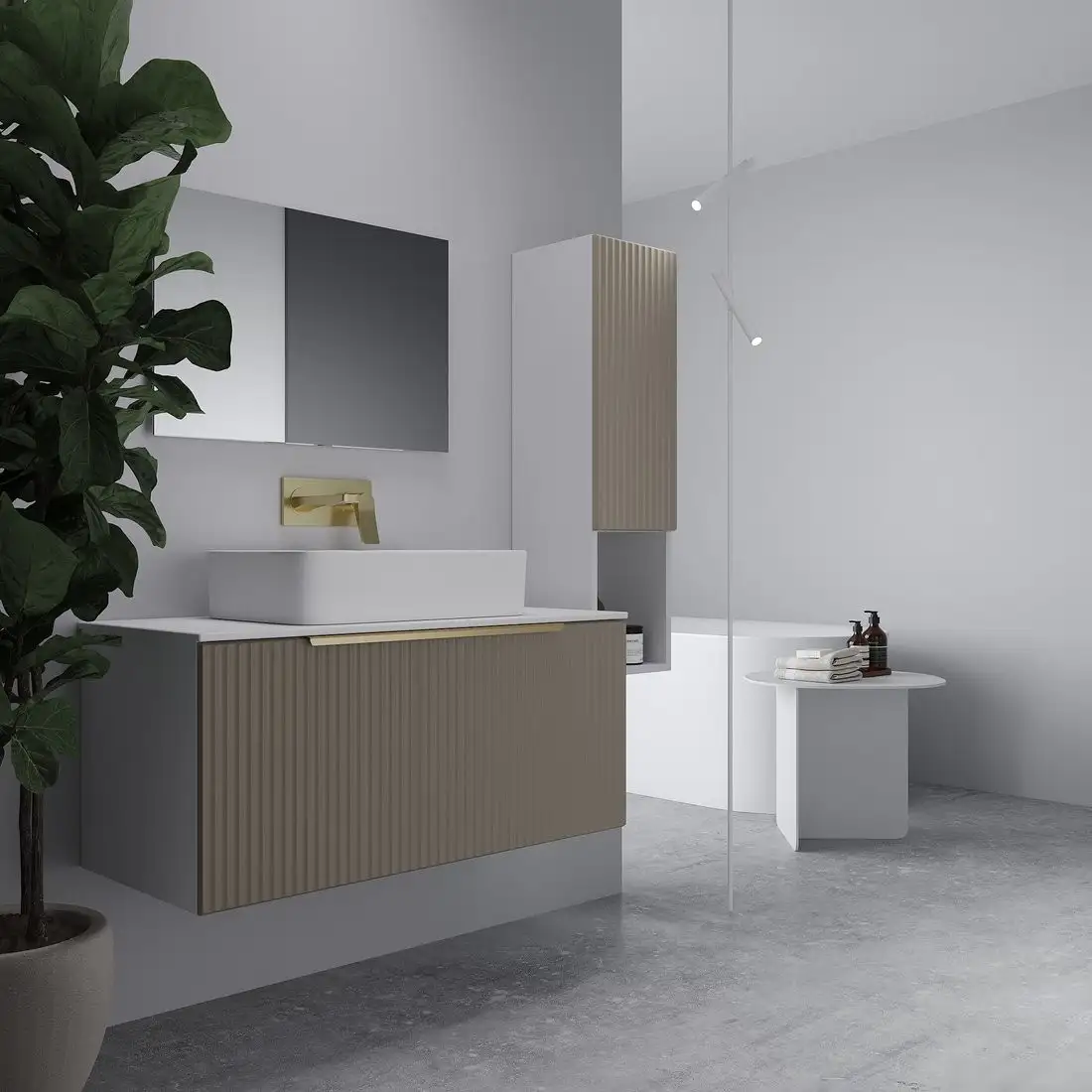 ЗОВ Тумба под умывальник Дублин 100 DU100LWMFC (флавио кашемир) – фото товара