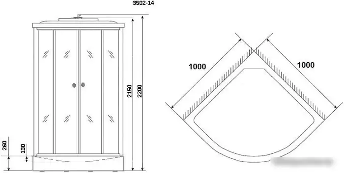 Душевая кабина Niagara NG-3502-14G 100x100 (тонированное стекло) - фото товара