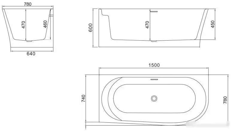 Ванна BelBagno BB410-1500-780-R - фото товара