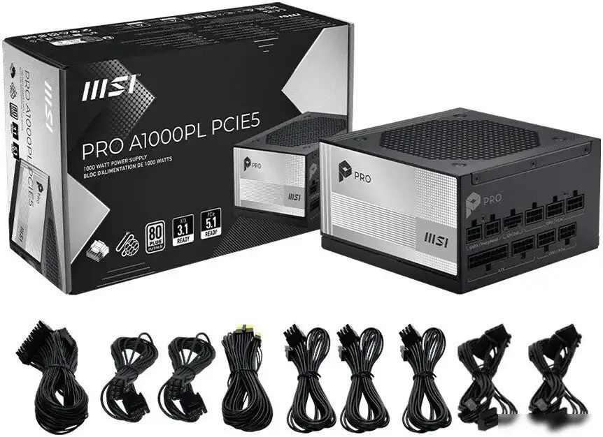 Блок питания MSI PRO A1000PL PCIE5 – фото товара