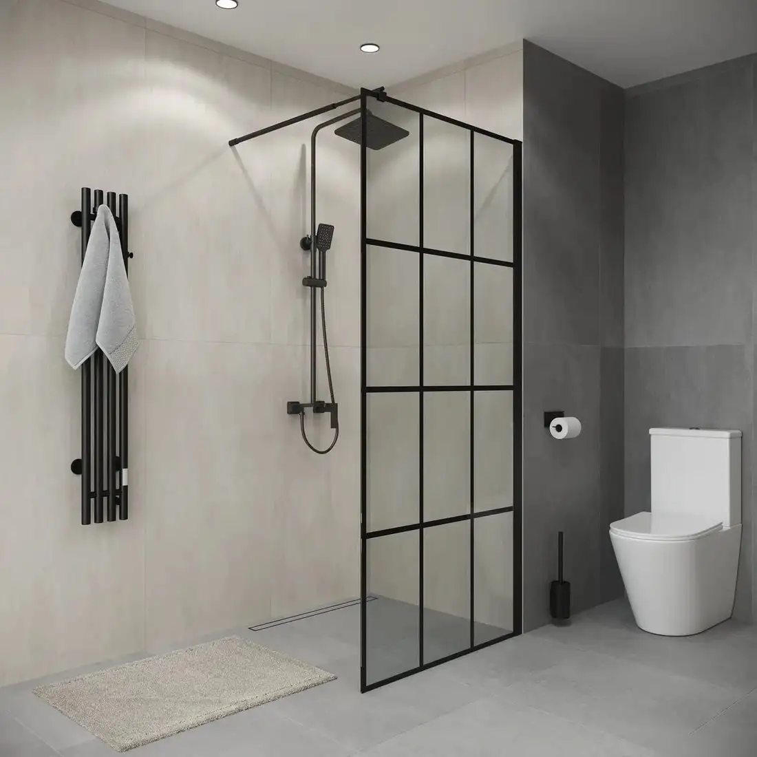 Душевая стенка Niagara Eco NG-552-90 90x190 (черный/прозрачное стекло) - фото товара