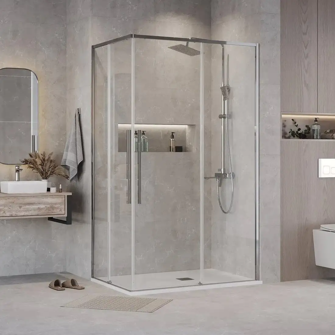 Душевой уголок Grossman Galaxy 120x70x195 300.K33.01.1270.10.00 (хром/прозрачное стекло) - фото товара