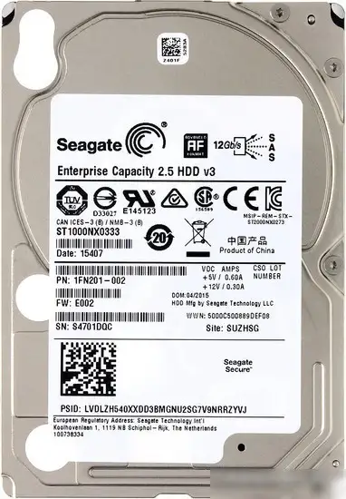 Жесткий диск Seagate Enterprise Capacity 1TB (ST1000NX0333) – фото товара