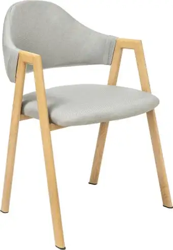 Стул с подлокотниками Mio Tesoro Луна DC-048A (серый/дерево) – изображение в каталоге