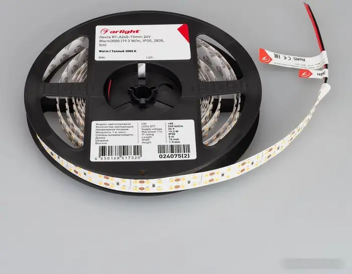 Светодиодная лента Arlight RT-A240-15mm 24V Warm3000 024075(2) – фото товара