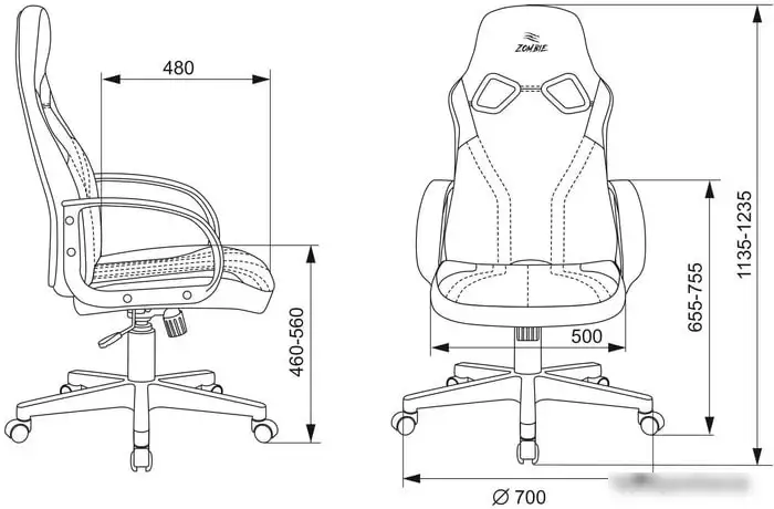 Кресло Бюрократ ZOMBIE RUNNER (черный/синий) – фото товара
