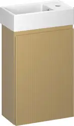 Wellsee Тумба под умывальник 2 в 1 WC Area 221803001 (тумба/матовый бежевый, раковина/глянцевый белый, без ножек) – изображение в каталоге