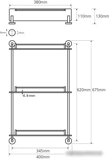 Bemeta Этажерка Omega 104202132 – фото товара