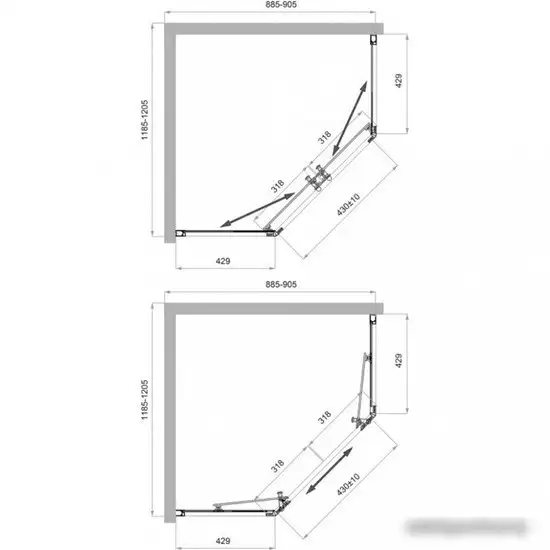 Душевой уголок BelBagno UNO-195-PH-2-120/90-C-Cr - фото товара