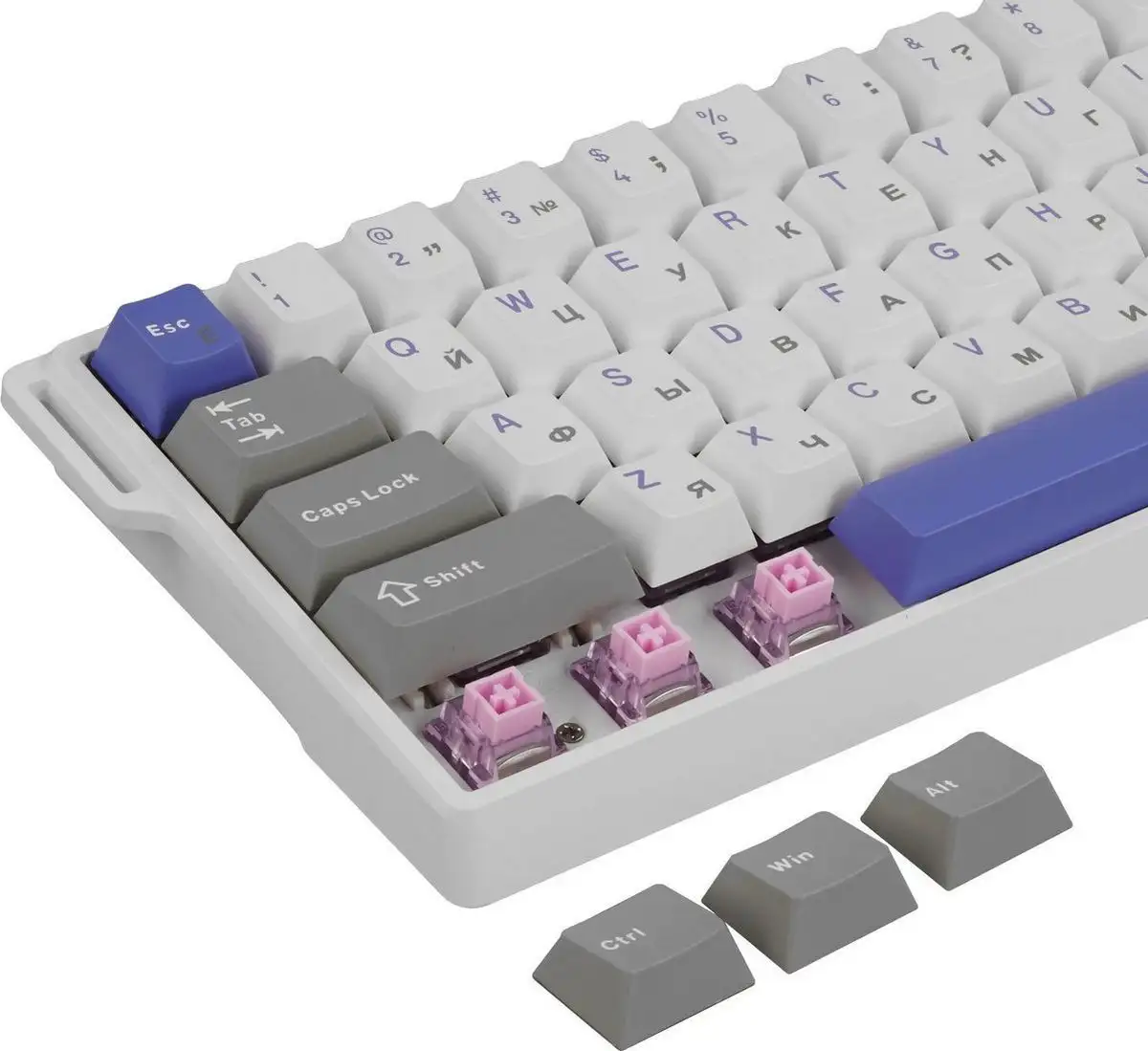 Клавиатура AULA WIN68HE Max (белый/серый/синий, Wing Chun) – фото товара