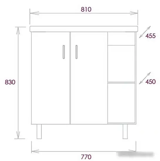 Мебель для ванных комнат Onika Тумба под умывальник Тимбер 80.10 108045 – фото товара