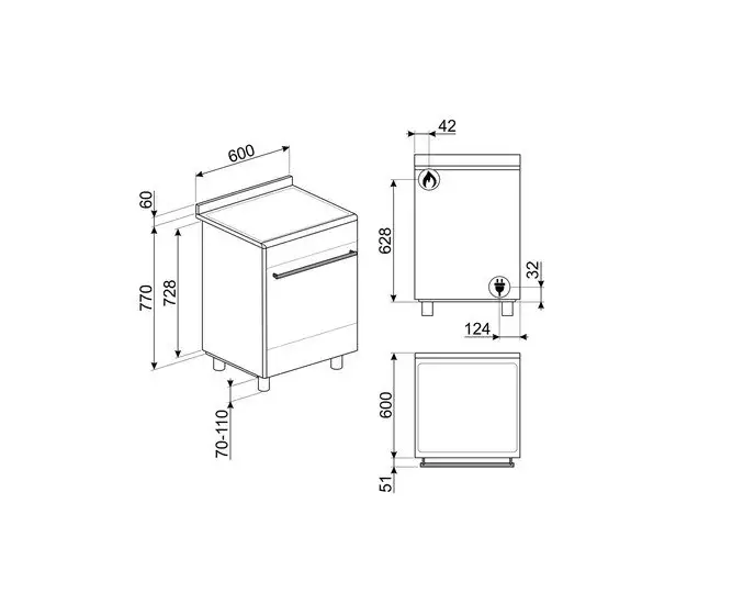 Кухонная плита Smeg CX68MF8-2 — фото товара