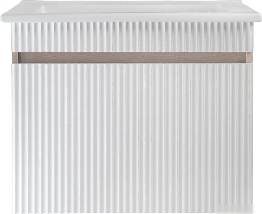 Runo Тумба с умывальником Runo Модена 75 + Оскар 75 (подвесная, крафтовый дуб) – фото товара