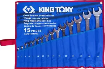 Набор ключей King Tony 1215MRN02 (15 предметов) – изображение в каталоге