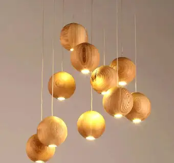 Подвесная люстра ImperiumLoft Lofter wooden sphere 40.157 73428-22 – изображение в каталоге