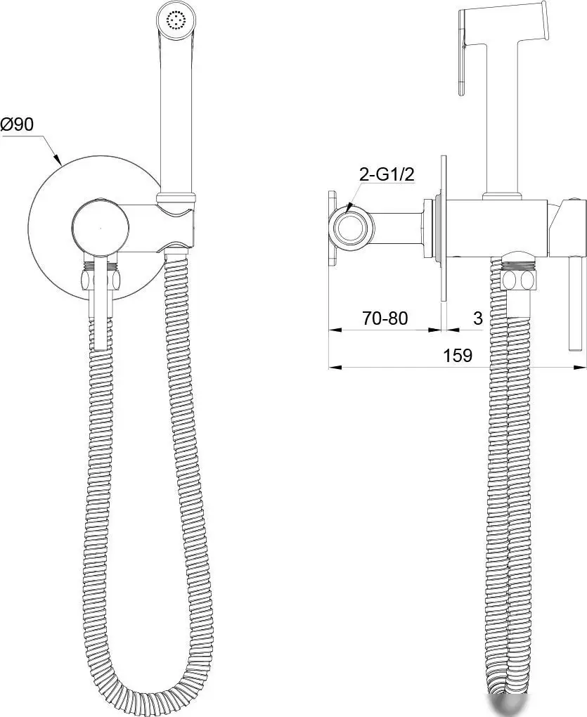 Гигиенический душ Oliveeka 829902 (никель) - фото товара