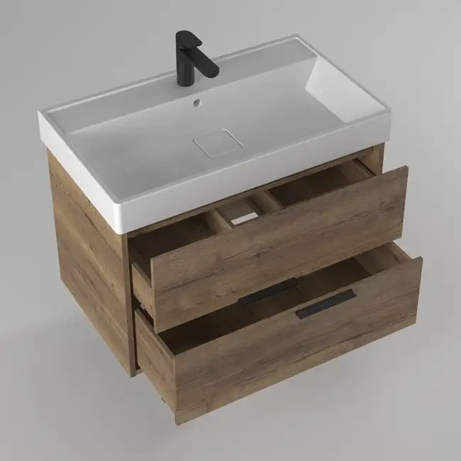 Briz Тумба с умывальником Тесо 80 243 03-18080-17 00 ВЕЛ (дуб веллингтон табак) – фото товара