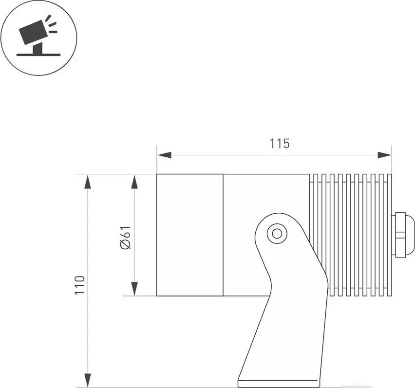 Уличный настенный светильник Arlight ALT-RAY-R61-12W Day4000 (DG, 6 deg, 230V) 042584 – фото товара