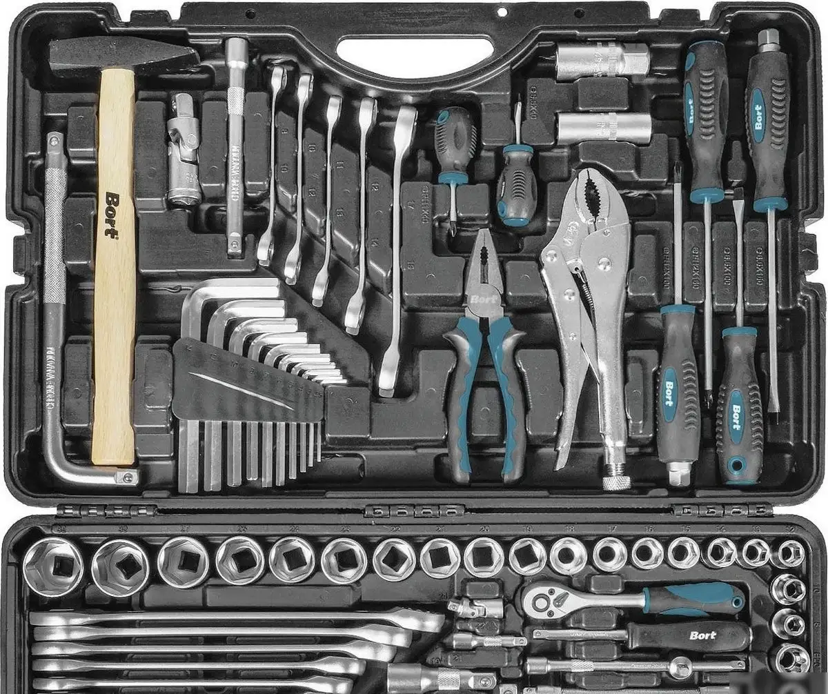 Универсальный набор инструментов Bort BTK-142 (142 предмета) – фото товара