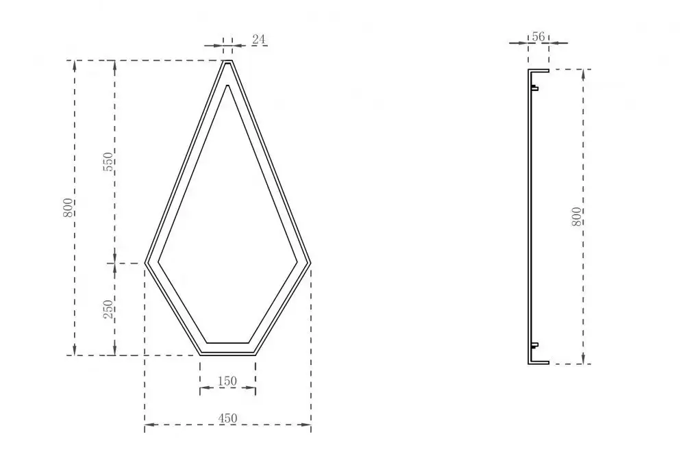 Abber Зеркало Stein AS6611BR (коричневый, с подсветкой) – фото товара