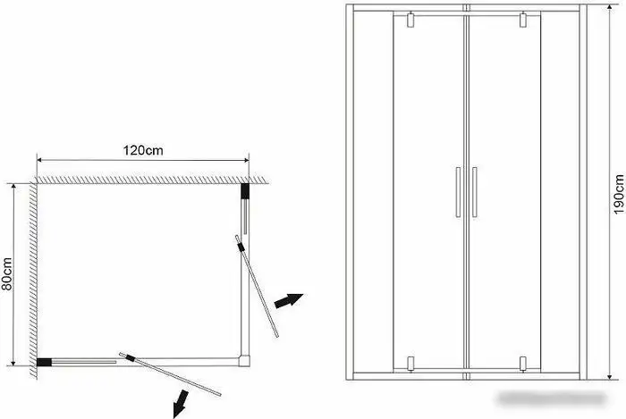Душевой уголок Grossman Forta GR-1280RFo 120x80x190 - фото товара