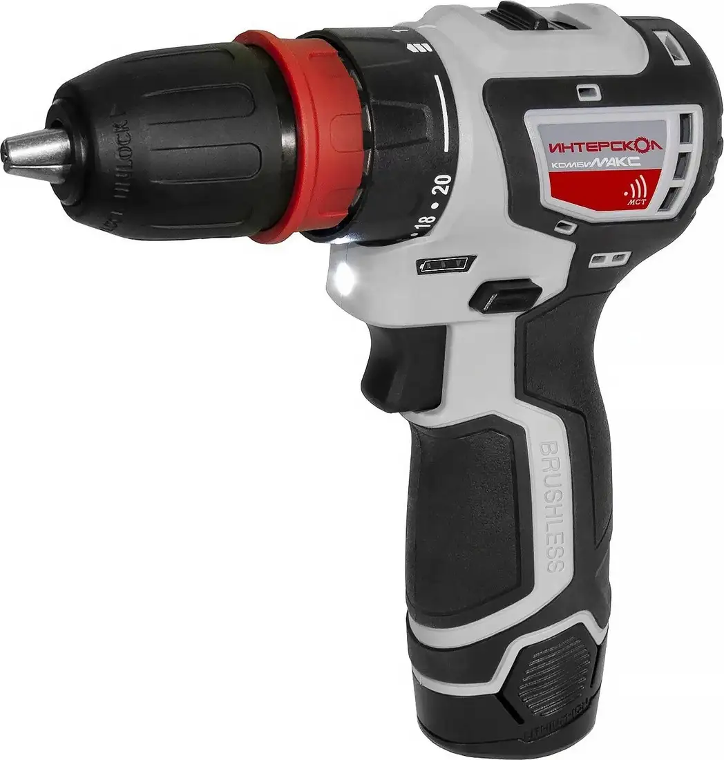 Дрель-шуруповерт Интерскол КомбиМАКС ДА-10/12В 36 687.2.2.79 (с 2-мя АКБ, кейс) – фото товара