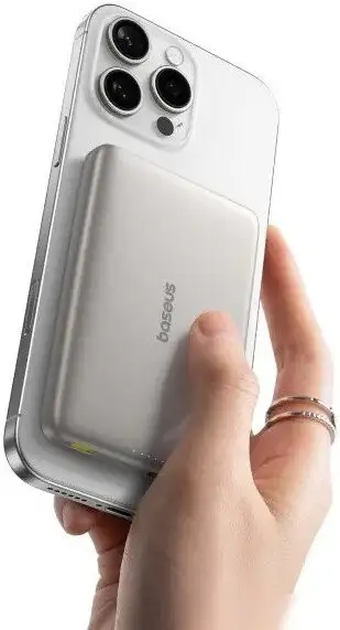 Внешний аккумулятор Baseus PicoGo AM41 Ultra-Slim Qi2 Magnetic Power Bank 10000mAh (титановый) – фото товара