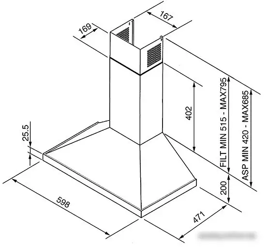 Кухонная вытяжка Smeg KD6XE - фото товара