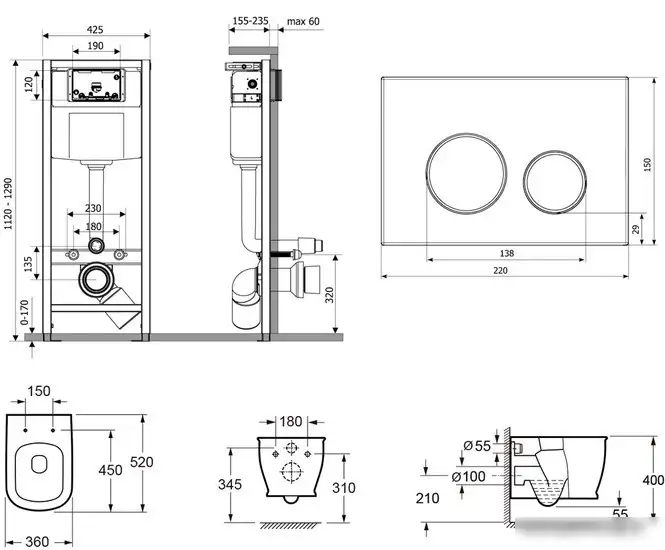 Унитаз Lavinia Boho Relfix Bell Pro Rimless 7 в 1 87040047 (белое стекло) - фото товара