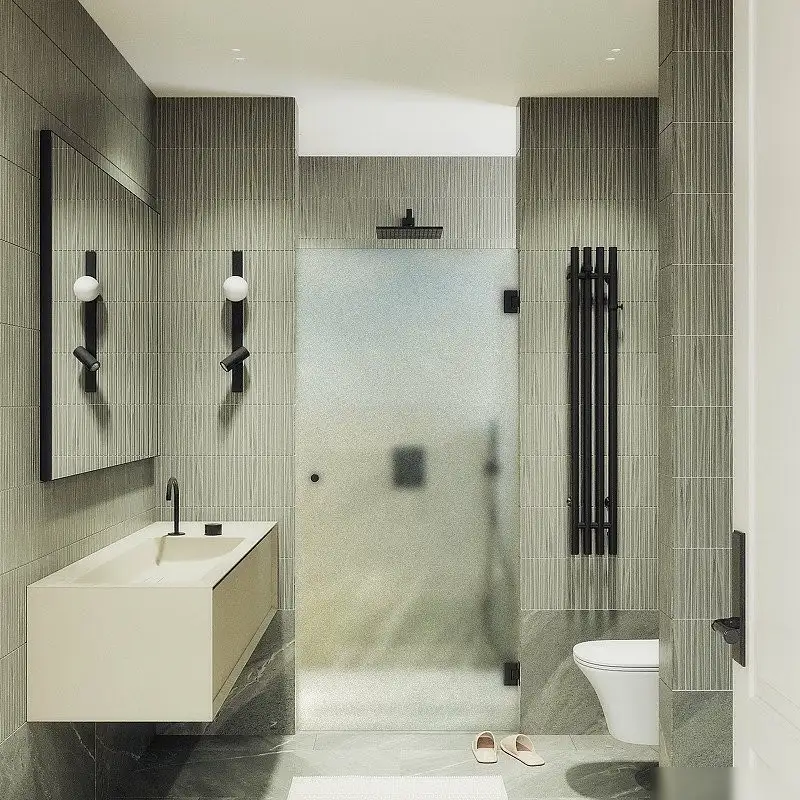 Душевая дверь MaybahGlass 195x70.5 MGD-519-6 (сатин стекло/черный) - фото товара