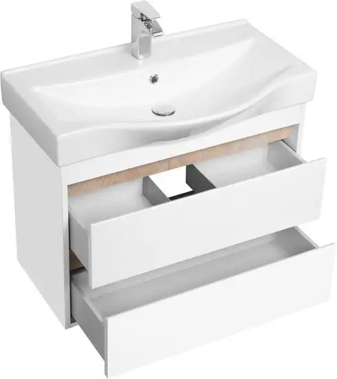 Акватон Тумба под умывальник Нортон 80 1A248901NT010 (белый/дуб эндгр.) – фото товара