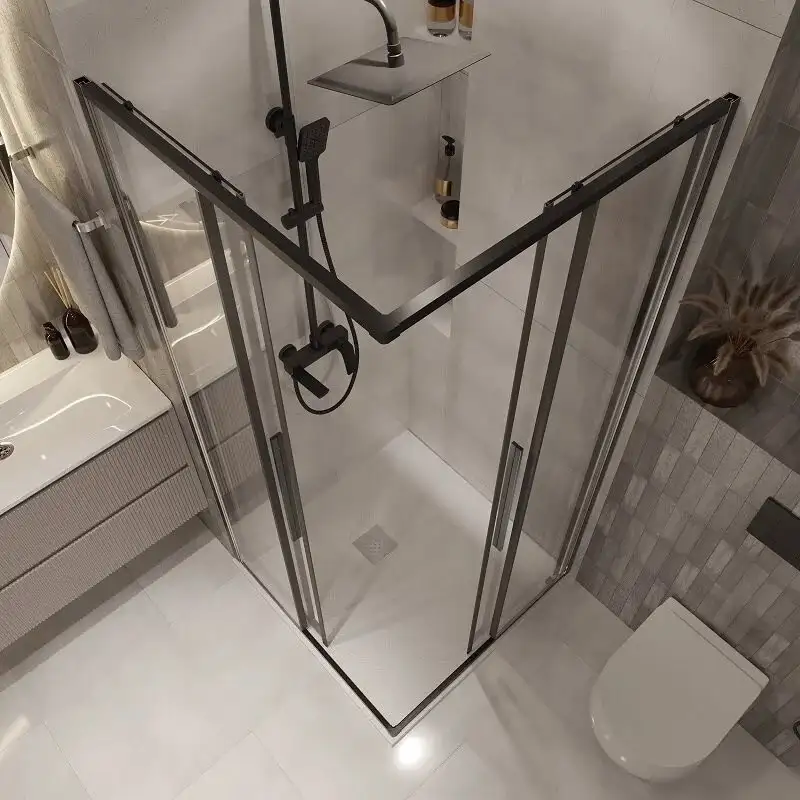 Душевой уголок Niagara NG-6824-34BLACK 100x100x195 (черный матовый/прозрачное стекло) - фото товара