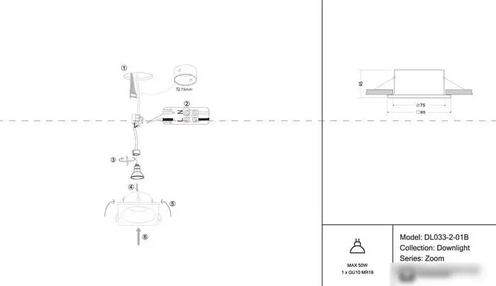 Точечный светильник Maytoni Zoom DL033-2-01B – фото товара