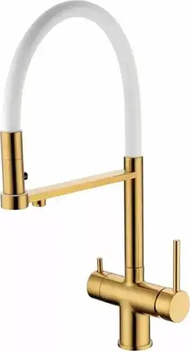 Смеситель Grocenberg GB4095 с гибким изливом (золотой брашированный) - изображение в каталоге