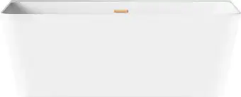 Ванна Wellsee Bromance 170x78 231601004 (пристенная ванна белый глянец, экран, ножки, сифон-автомат золото) - изображение в каталоге