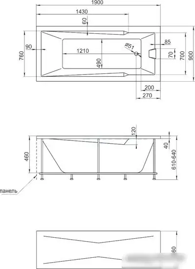 Ванна 1Марка Raguza 190x90 - фото товара